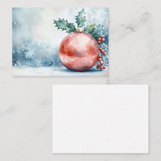 Festive Christmas Ornament 名刺 (正面/裏面)