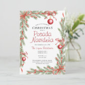 Festive Christmas Ornament Mexican Posada Navideña 招待状 (スタンド正面)