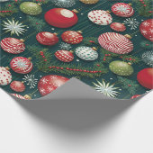 Festive Christmas Ornaments Illustrations ラッピングペーパー (角)