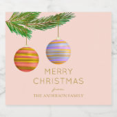 Festive Christmas Ornaments Personalized  スパークリングワインラベル (シングルラベル)