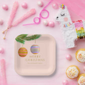 Festive Christmas Ornaments Personalized  ペーパープレート (パーティー)