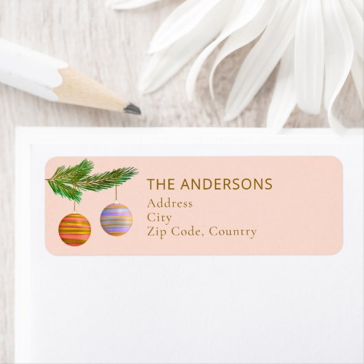 Festive Christmas Ornaments Personalized ラベル (インサイチュ)