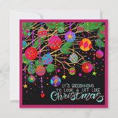 Festive Christmas Ornaments Song Inspirational シーズンカード (正面)