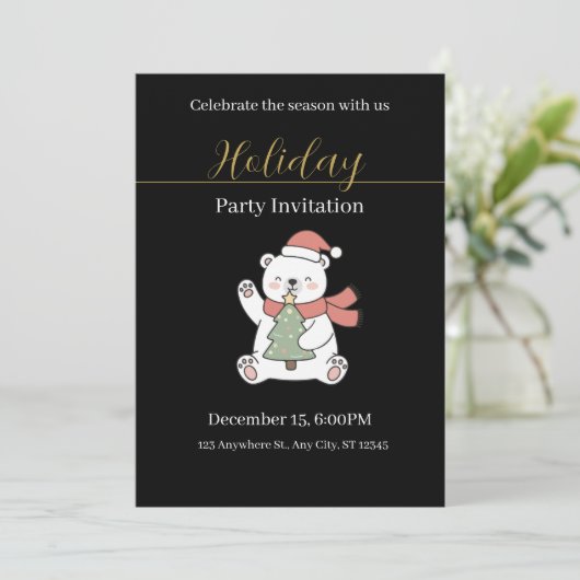 Festive Christmas Party Invitation 招待状 (スタンド正面)