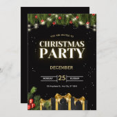 Festive Christmas Party Invitation 招待状 (正面/裏面)