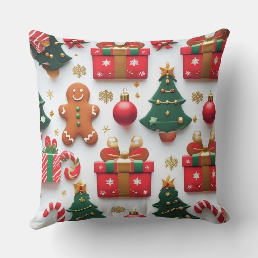 Festive Christmas Pattern クッション (裏面)