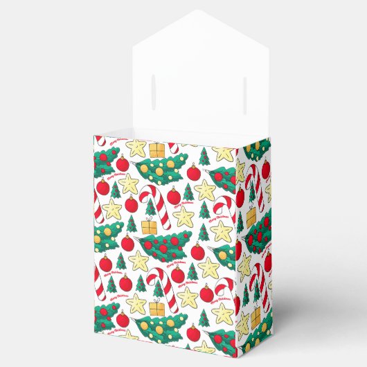 Festive Christmas Pattern Favor Box フェイバーボックス (オープン)