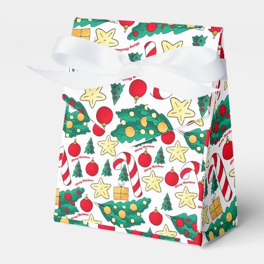 Festive Christmas Pattern Favor Box フェイバーボックス (正面サイド)