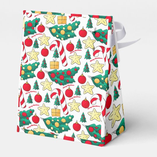 Festive Christmas Pattern Favor Box フェイバーボックス (裏面サイド)