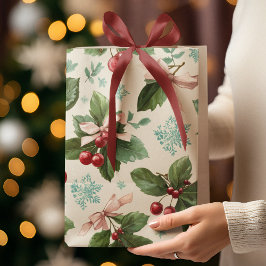 Festive Christmas Pattern Gift Bag ミディアムペーパーバッグ