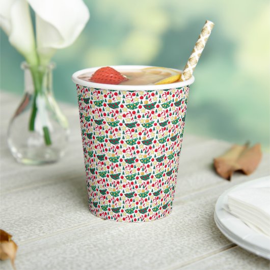 Festive Christmas Pattern Paper Cup 紙コップ (インサイチュ)