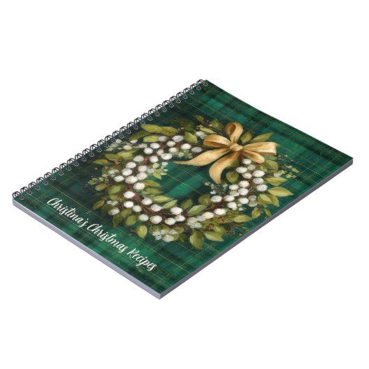 Festive Christmas Pattern Recipe  ノートブック (左側)