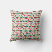 Festive Christmas Pattern Throw Pillow クッション (裏面)