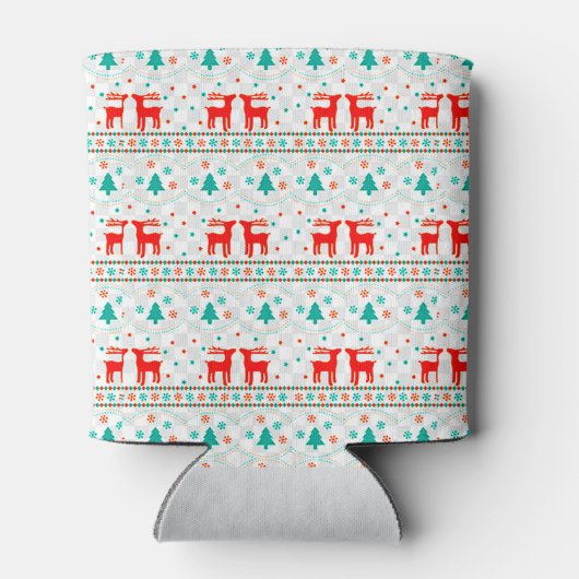 Festive Christmas Pattern with Reindeer 缶クーラー (裏面)