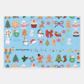 Festive Christmas Pattern Wrapping Paper ラッピングペーパーシート (正面3)