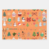 Festive Christmas Pattern Wrapping Paper ラッピングペーパーシート (正面2)
