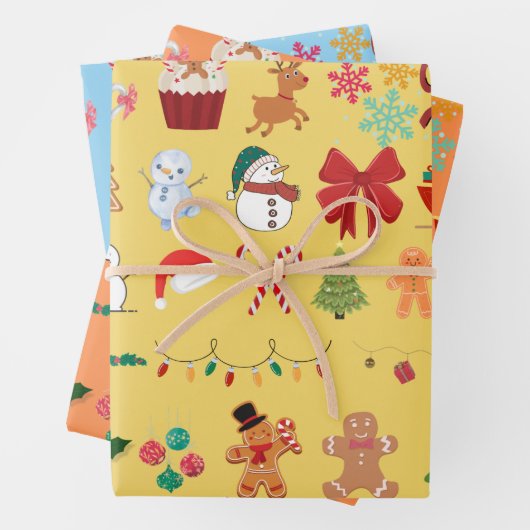 Festive Christmas Pattern Wrapping Paper ラッピングペーパーシート (インサイチュ)