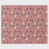 Festive Christmas Pattern Wrapping Paper | Cute Sn ラッピングペーパー (フラット)