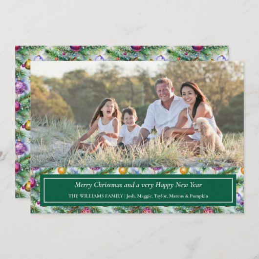 Festive Christmas Photo Card 招待状 (正面/裏面)