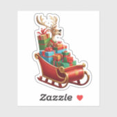 Festive Christmas Reindeer Sticker シール (シート)
