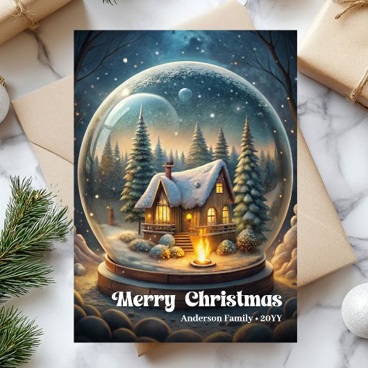 Festive Christmas scene rustic traditional wreath シーズンカード