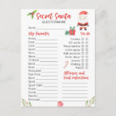 Festive Christmas Secret Santa game シーズンポストカード (正面)