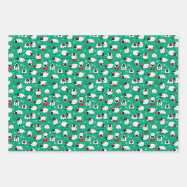 Festive Christmas Sheep ラッピングペーパーシート