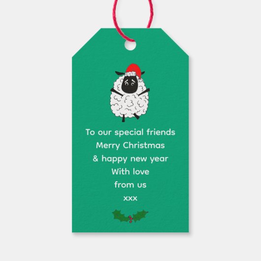 Festive Christmas Sheep Gift Tags ギフトタグ (裏面)