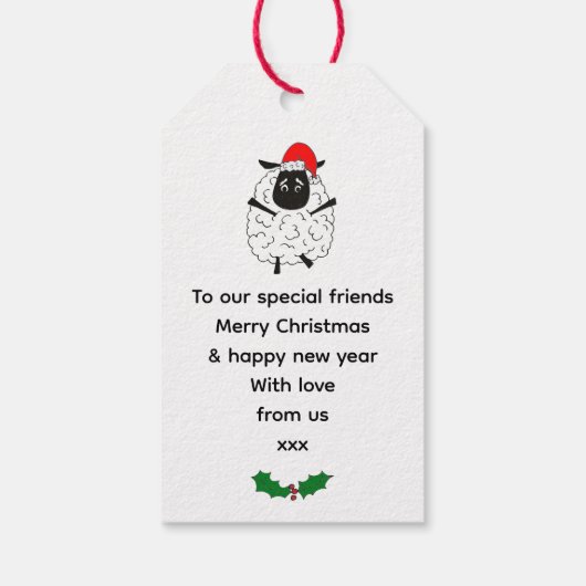 Festive Christmas Sheep Gift Tags ギフトタグ (裏面)