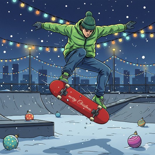 Festive Christmas Skateboard Perfect Gift Idea スケートボード