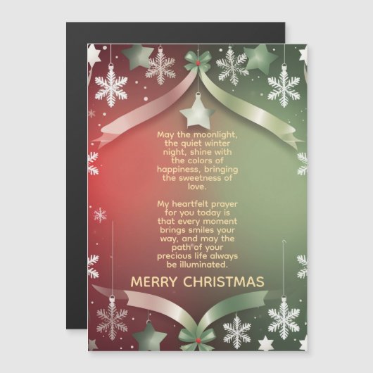 Festive Christmas Snowflake Frame with Stars  (正面/裏面)