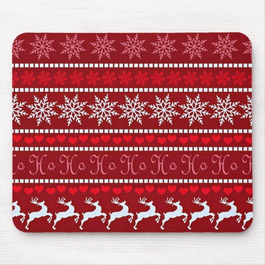 Festive Christmas Snowflake Pattern マウスパッド (正面)