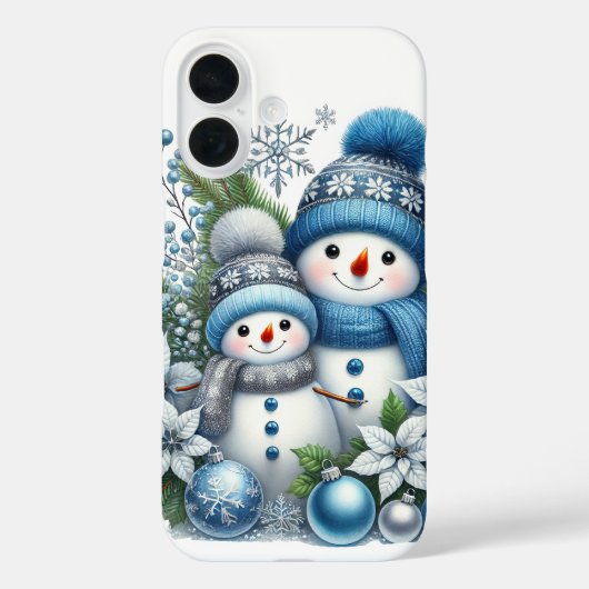 Festive Christmas snowman Holiday Case-Mate iPhoneケース (裏面)