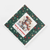 Festive Christmas Snowman Napkins Editable Kids  (コーナー)