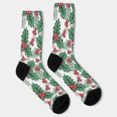 Festive Christmas Socks on White – Holiday Cheer ソックス (右)