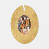 Festive Christmas Star: Pink and Gold Photo メタルオーナメント (正面左)