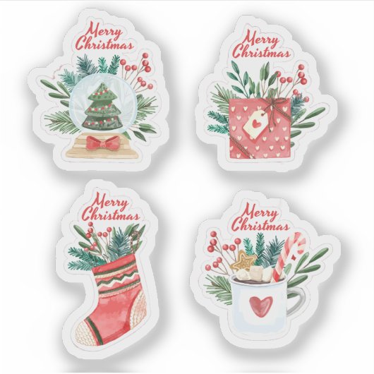 Festive christmas sticker collection シール (正面)