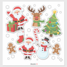 Festive Christmas Sticker Collection: Santa