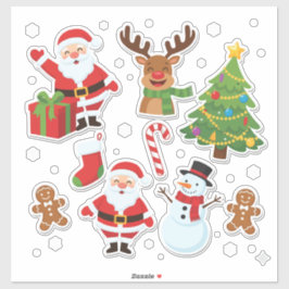 Festive Christmas Sticker Collection: Santa シール