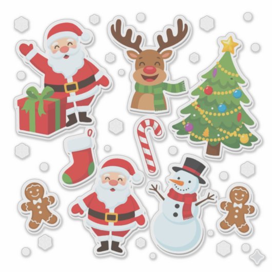 Festive Christmas Sticker Collection: Santa シール (正面)