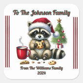 Festive Christmas Sticker for Gifts スクエアシール (正面)