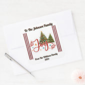 Festive Christmas Sticker With Trees スクエアシール (封筒)