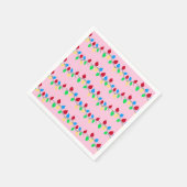 Festive Christmas String Lights on Pink スタンダードカクテルナプキン (角)