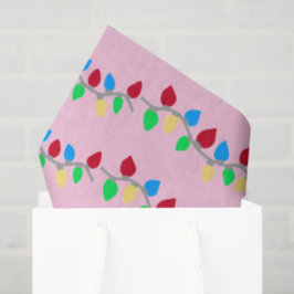 Festive Christmas String Lights on Pink 薄葉紙