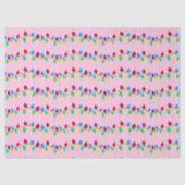 Festive Christmas String Lights on Pink 薄葉紙 (正面)