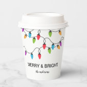 Festive Christmas String Lights Personalized 紙コップ (正面)