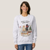 Festive Christmas Sweatshirt Gift for Cat Lovers スウェットシャツ (正面フル)