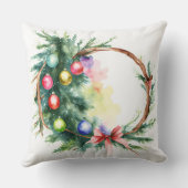 Festive Christmas Throw Pillow  Holiday Decorative クッション (裏面)