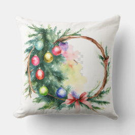 Festive Christmas Throw Pillow  Holiday Decorative クッション