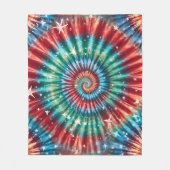 Festive Christmas Tie Dye Spiral フリースブランケット (正面)